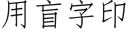 用盲字印 (仿宋矢量字库)