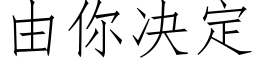 由你決定 (仿宋矢量字庫)