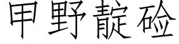 甲野靛鹼 (仿宋矢量字庫)