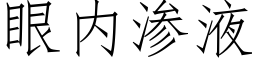 眼内滲液 (仿宋矢量字庫)