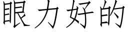 眼力好的 (仿宋矢量字庫)