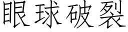 眼球破裂 (仿宋矢量字庫)