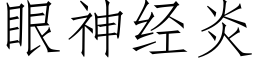 眼神經炎 (仿宋矢量字庫)