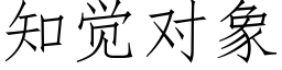 知觉对象 (仿宋矢量字库)