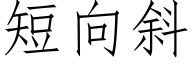 短向斜 (仿宋矢量字庫)