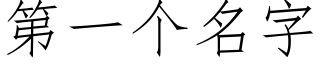 第一个名字 (仿宋矢量字库)