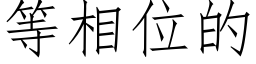 等相位的 (仿宋矢量字庫)