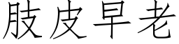 肢皮早老 (仿宋矢量字庫)