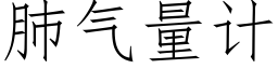 肺气量计 (仿宋矢量字库)