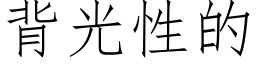 背光性的 (仿宋矢量字库)