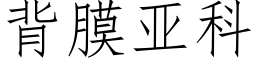 背膜亚科 (仿宋矢量字库)