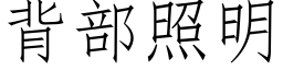 背部照明 (仿宋矢量字库)