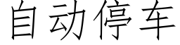 自动停车 (仿宋矢量字库)