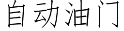 自动油门 (仿宋矢量字库)