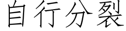 自行分裂 (仿宋矢量字库)