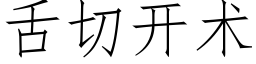 舌切開術 (仿宋矢量字庫)