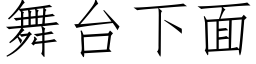 舞台下面 (仿宋矢量字庫)