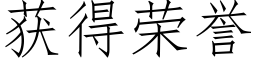 获得荣誉 (仿宋矢量字库)