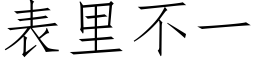 表里不一 (仿宋矢量字库)