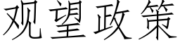 觀望政策 (仿宋矢量字庫)