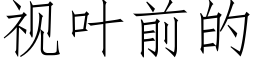 視葉前的 (仿宋矢量字庫)