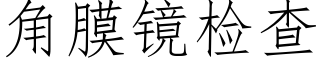 角膜镜检查 (仿宋矢量字库)