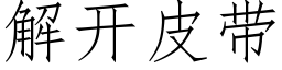 解开皮带 (仿宋矢量字库)