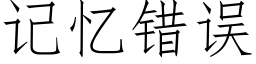 记忆错误 (仿宋矢量字库)