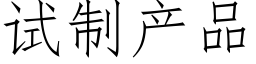 试制产品 (仿宋矢量字库)