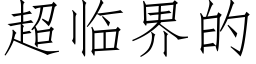 超臨界的 (仿宋矢量字庫)