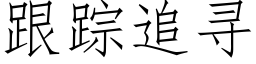 跟蹤追尋 (仿宋矢量字庫)