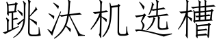 跳汰機選槽 (仿宋矢量字庫)