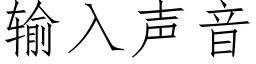 输入声音 (仿宋矢量字库)