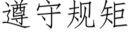 遵守规矩 (仿宋矢量字库)