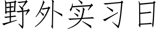 野外实习日 (仿宋矢量字库)