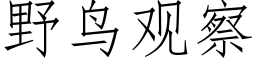 野鳥觀察 (仿宋矢量字庫)