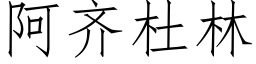 阿齊杜林 (仿宋矢量字庫)