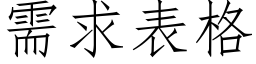 需求表格 (仿宋矢量字庫)