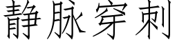 靜脈穿刺 (仿宋矢量字庫)