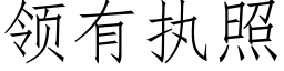 领有执照 (仿宋矢量字库)