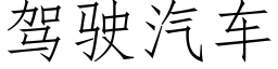 駕駛汽車 (仿宋矢量字庫)