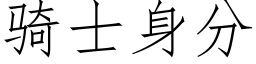 骑士身分 (仿宋矢量字库)