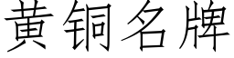 黃銅名牌 (仿宋矢量字庫)