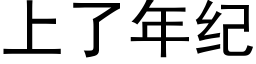 上了年纪 (黑体矢量字库)