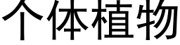 个体植物 (黑体矢量字库)