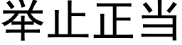 舉止正當 (黑體矢量字庫)