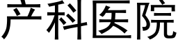 産科醫院 (黑體矢量字庫)