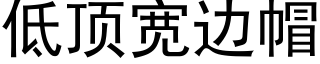 低顶宽边帽 (黑体矢量字库)