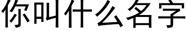 你叫什麼名字 (黑體矢量字庫)