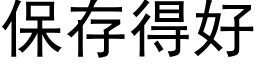 保存得好 (黑体矢量字库)